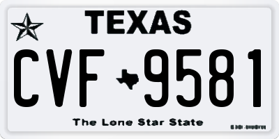 TX license plate CVF9581