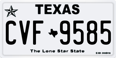 TX license plate CVF9585