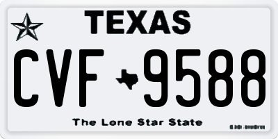 TX license plate CVF9588