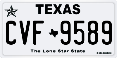 TX license plate CVF9589