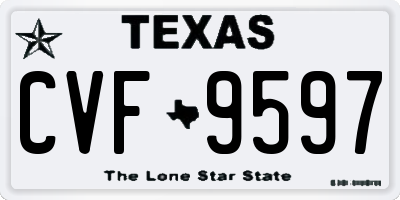 TX license plate CVF9597