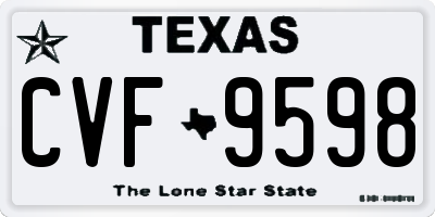 TX license plate CVF9598