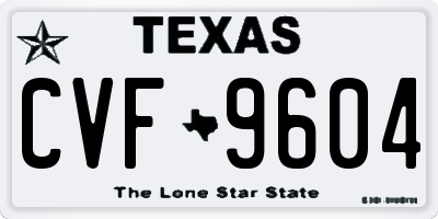 TX license plate CVF9604