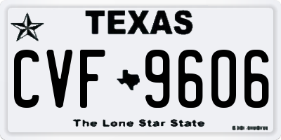 TX license plate CVF9606