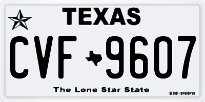 TX license plate CVF9607