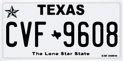 TX license plate CVF9608