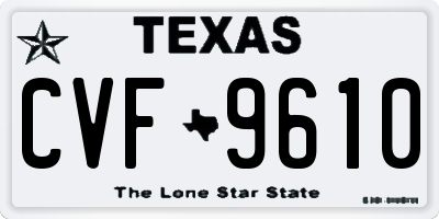 TX license plate CVF9610