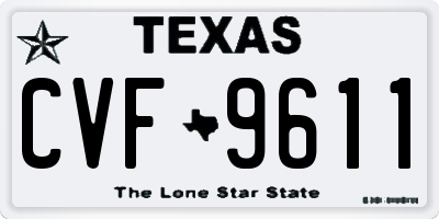TX license plate CVF9611