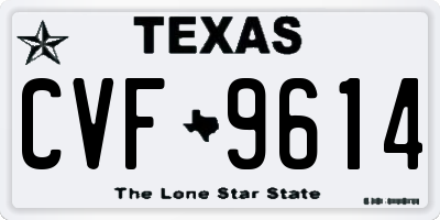 TX license plate CVF9614