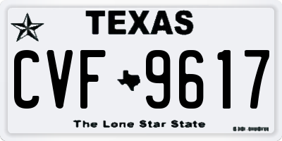 TX license plate CVF9617