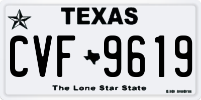 TX license plate CVF9619
