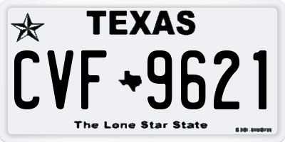 TX license plate CVF9621