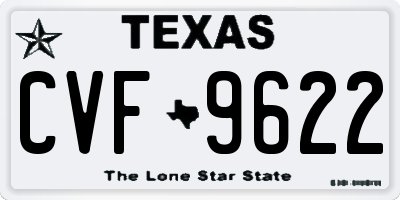 TX license plate CVF9622