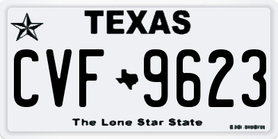 TX license plate CVF9623