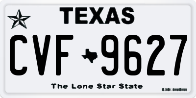 TX license plate CVF9627