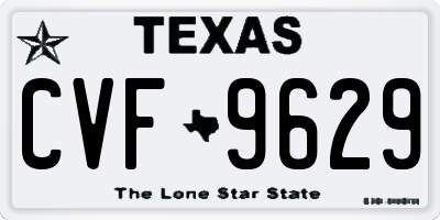 TX license plate CVF9629