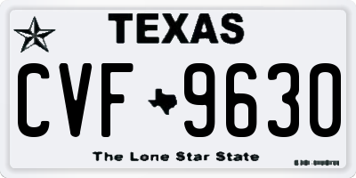 TX license plate CVF9630