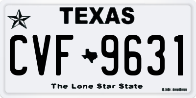 TX license plate CVF9631