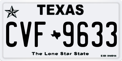 TX license plate CVF9633