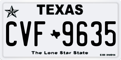 TX license plate CVF9635