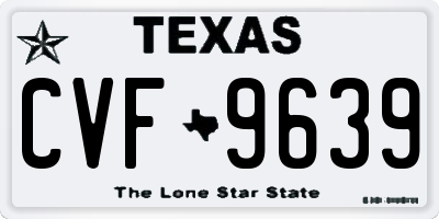 TX license plate CVF9639