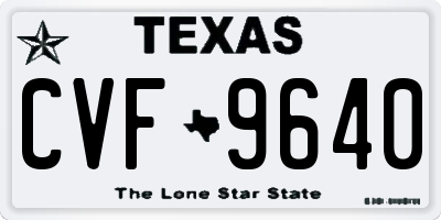 TX license plate CVF9640