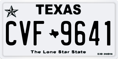 TX license plate CVF9641