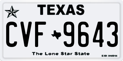 TX license plate CVF9643