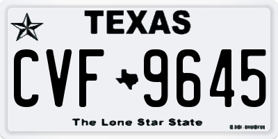TX license plate CVF9645