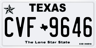 TX license plate CVF9646