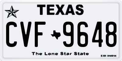 TX license plate CVF9648
