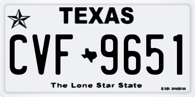 TX license plate CVF9651
