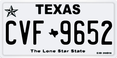 TX license plate CVF9652