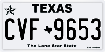 TX license plate CVF9653