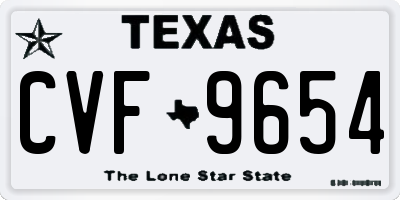 TX license plate CVF9654