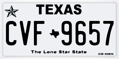 TX license plate CVF9657