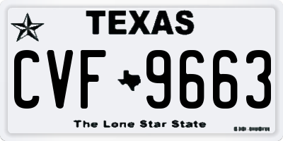 TX license plate CVF9663