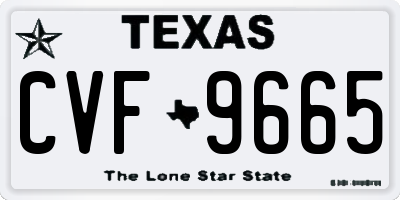 TX license plate CVF9665