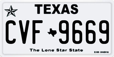 TX license plate CVF9669