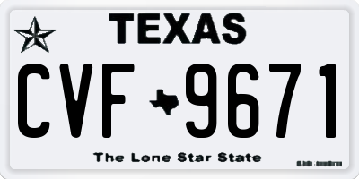 TX license plate CVF9671