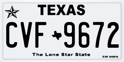 TX license plate CVF9672