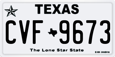 TX license plate CVF9673