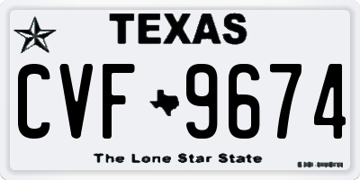 TX license plate CVF9674