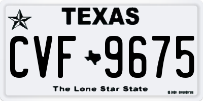 TX license plate CVF9675