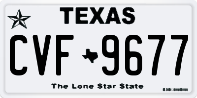 TX license plate CVF9677