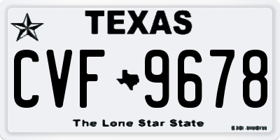 TX license plate CVF9678