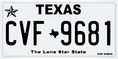 TX license plate CVF9681