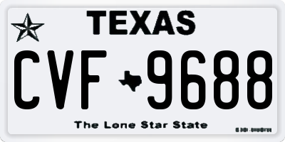 TX license plate CVF9688
