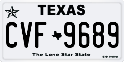 TX license plate CVF9689