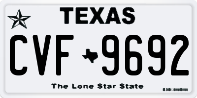 TX license plate CVF9692